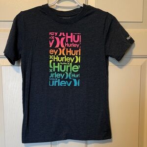 Hurley Kids' Dark Blue Multicolor Logo Tee size medium